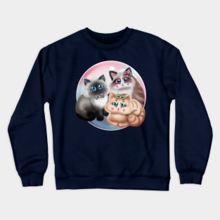 Cute Cats with Bows Crewneck Sweatshirt